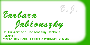 barbara jablonszky business card